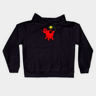 Cat Bomb - Red Kids Hoodie